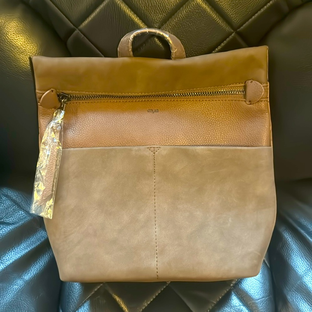CoLab Brown Suede Backpack Purse - Never Used
